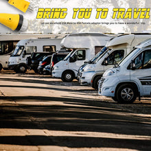 OPL5 15A Male to 50A Female Twist Locking Connector RV Adapter Cord with LED Indicator, 12" Heavy Duty Trailer Electrical Power Cords Plug Adapter (15 Amp to 50 Amp Locking)