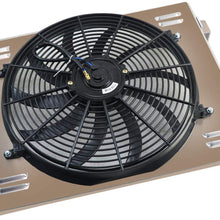 OzCoolingParts Chevy Bel Air Aluminum Radiator Fan Shroud Kit, 16" Electric Fan w/Louver Shroud Kit for 1955-1957 56 Chevy Bel Air, One-Fifty Series, Two-Ten Series V8 L6 w/Cooler AT&MT