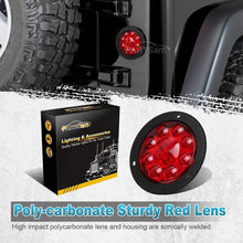 Partsam 2PCS 4" Red Stop Turn Tail Brake Truck Trailer Light Flange Mount 12 Diodes Utility