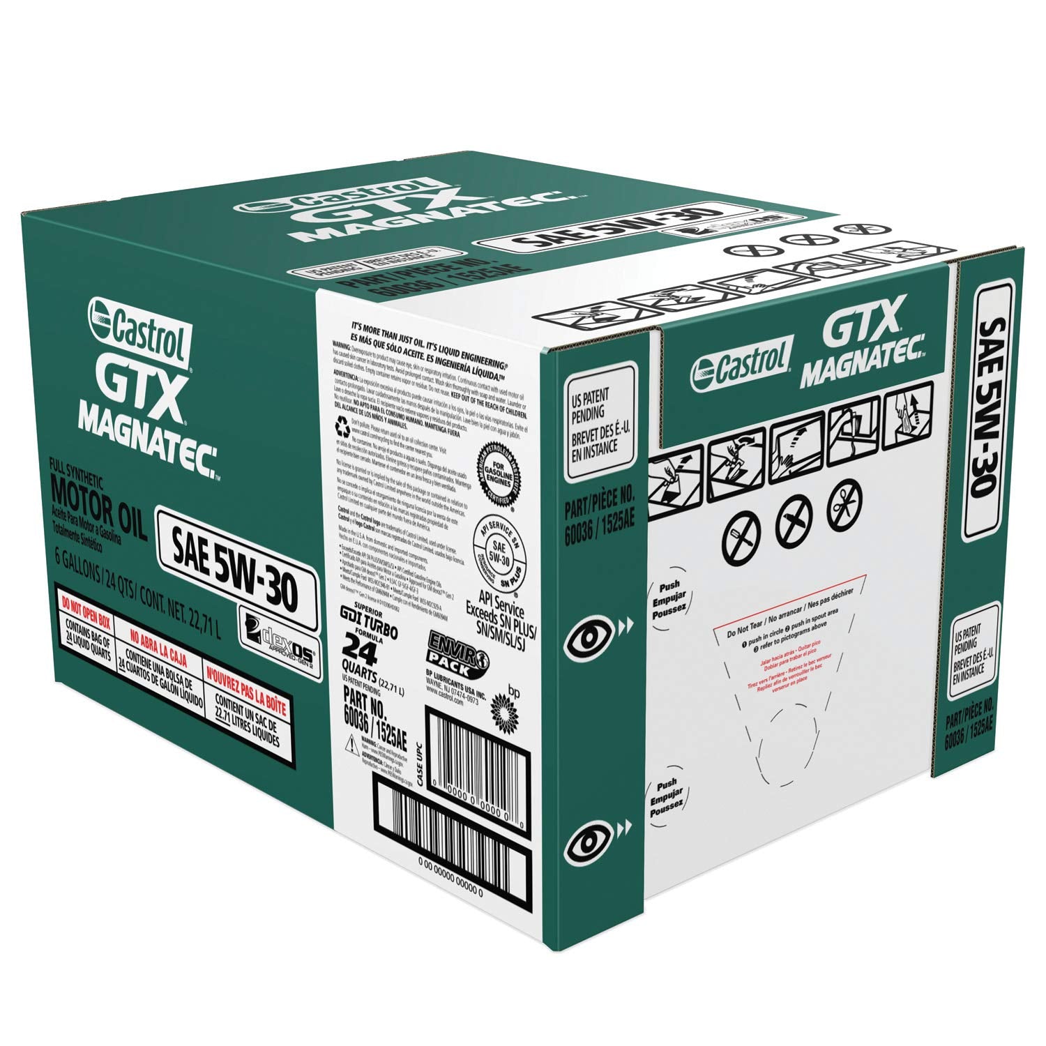 Castrol 60036 GTX MAGNATEC 5W-30 Full Synthetic Motor Oil, 6 Gallon Enviro-Pack