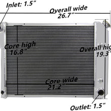CoolingSky 3 Row Aluminum Radiator +16" Fan +Shroud Combo & Relay Kit for 1969-1974 Nova/Firebird, 71-73 Camaro/Impala/Caprice, 68-71 Chevelle, Multiple GM Buick Models - 21 Inches Core