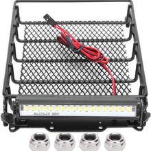 VGEBY Rc Roof Rack, Metal RC Car Roof Rack Luggage Carrier Universal Car Top Luggage Basket with LED Fit for MN D90 99S RC Car Model