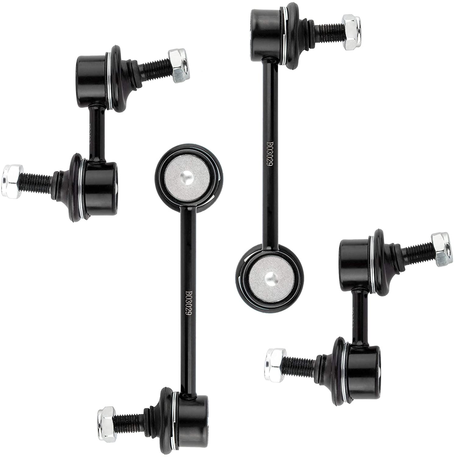 BOXI K90667 K90668 K90669 (Set of 4) Front & Rear Sway Stabilizer Bar End Link Kit Replacement for Honda CR-V 1997 1998 1999 2000 2001 All Models (Replace 51320-S04-0032 52320-S10-003 52321-S10-003)