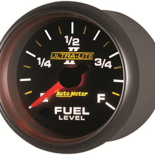 Auto Meter 4910 Ultra-Lite II 2-1/16" 0-280 ohms Full Sweep Electric Fuel Level Programmable Empty - Full Range Gauge