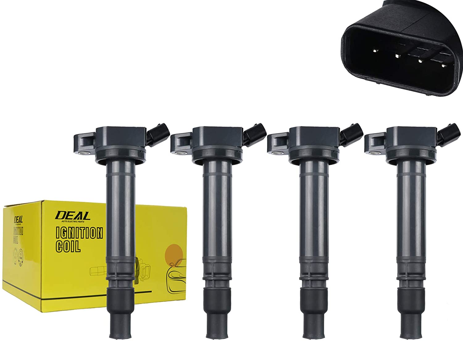 DEAL Pack of 4 New Ignition Coils For Scion 2.5L 2.7L L4 3.0L 3.5L 4.0L V6 4.6L 5.0L 5.7L V8 Replacement# UF507 IC733 U5084 C1596