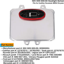 Yikesai 5DV 009 000-00 Xenon Hid Headlight Ballast Control Unit Replacement for 2007-2014 Cadillac Escalade & 2006-2009 BMW E60 & 2008-2014 Ch r ysl er Town Country (5dv 009 000-00)