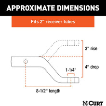 CURT 45341 Forged Trailer Hitch Ball Mount, Fits 2-Inch Receiver, 17,000 lbs, 1-1/4-Inch Hole, 4-Inch Drop, 3-Inch Rise