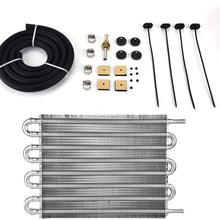 Aramox Oil Cooler Radiator, Car 8 Row Remote Transmission Oil Cooler Kit Auto-Manual Radiator Converter