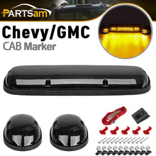 Partsam 3PCS 30LED Cab Marker Roof Running Lights Assembly Compatible with Chevrolet Silverado/GMC Sierra 1500 1500HD 2500 2500HD 3500 2002-2007 Trucks Lights + Wiring Pack