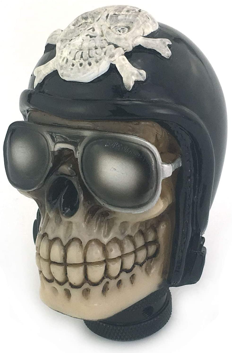 Thruifo Skull Handle Shifter Knob, Pilot Style MT Car Gear Stick Shift Head Fit Most Manual Automatic Vehicles, Red