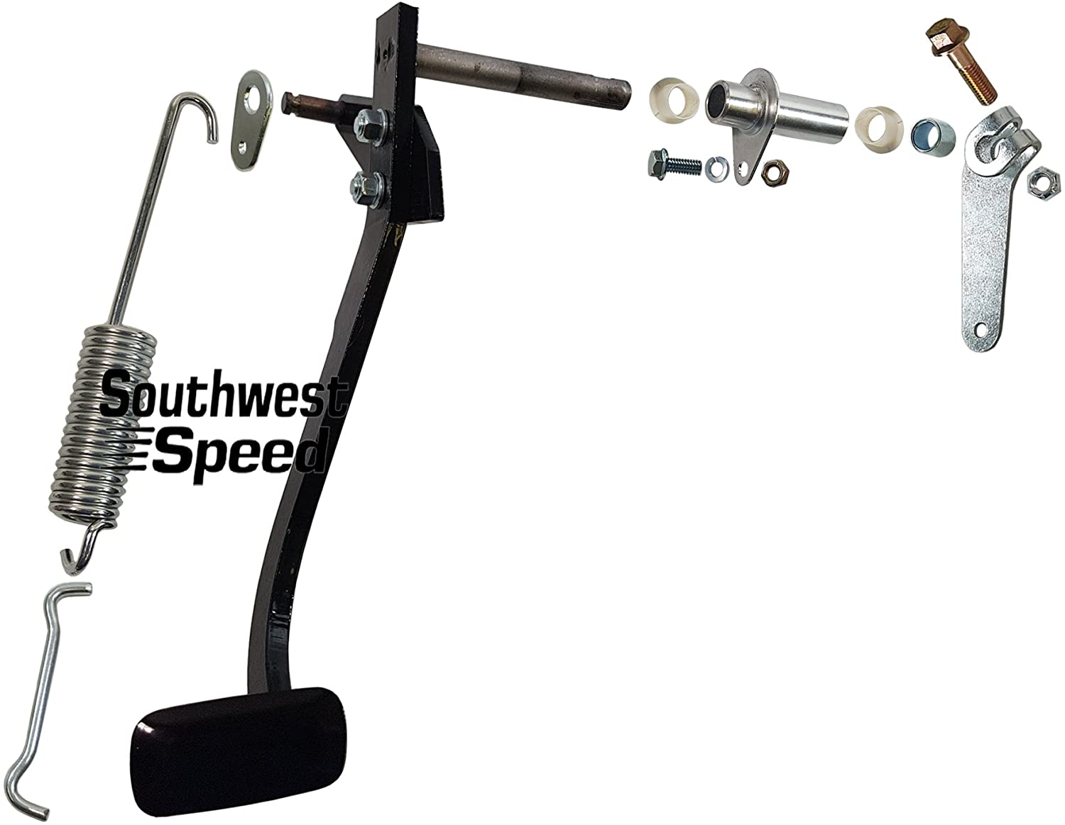 Southwest Speed New 1957 Chevy Factory Replacement Clutch Pedal KIT, TRI-5, 150 210 BEL AIR Nomad Sedan DELIVERY, Includes Pedal Cross Shaft Sleeve BUSHINGS SPACERS Return Spring Bracket Retainer