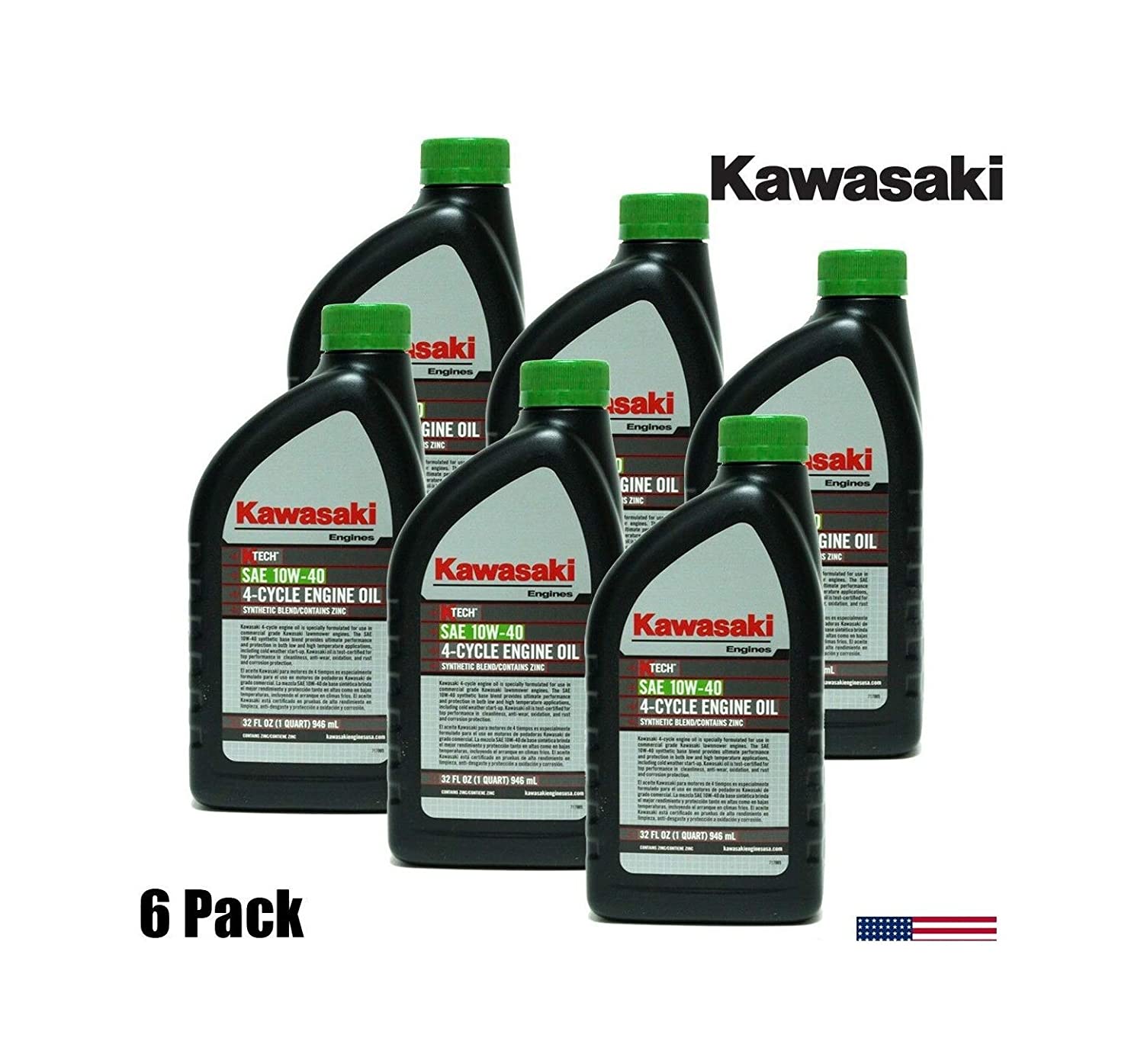 (6-Packs) Genuine OEM Kаwаsаkі 10W40 Motor Oil Quart 4-Cycle K-Tech 99969-6296