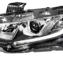 HO2502173 OE Style Driver/Left Side Chrome Housing Projector Headlight Lamp Replacement for Honda Civic 16-20