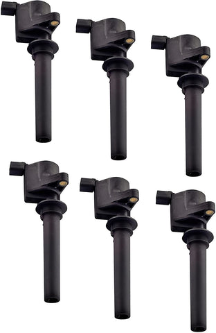 ENA Ignition Coils Set of 6 Compatible with 2001-2008 Ford Escape Five Hundred Freestyle Taurus Mazda Mercury 3.0L V6 DG500 DG513 8LZ-12029-AB 18LZ-12029-AA 2M2Z-12029-AC