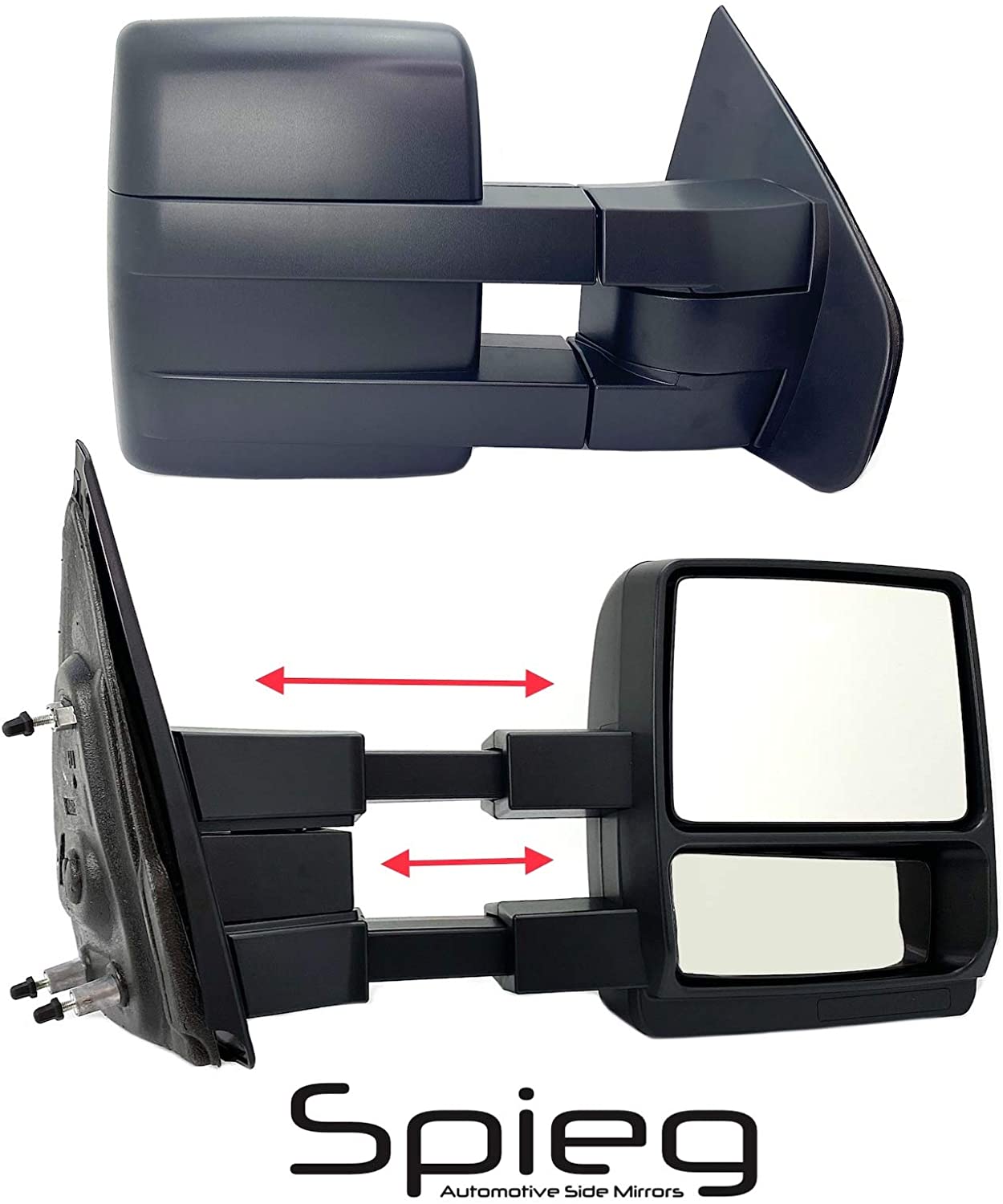 Spieg FO1321368 Telescopic Towing Mirror Replacement for FORD F-150 2009 - 2014 Manual Non-Heated (Passenger Side)