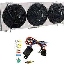 OzCoolingParts All Aluminum Radiator + 3 x 9" Cooling Electric Fan w/Shroud + Thermostat/Relay Wire Kit for 1984-2001 85 92 93 94 95 96 97 98 99 00 Jeep Cherokee XJ/Comanche 2.5 4.0, L4 V6 Auto Engine