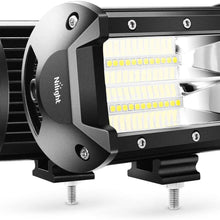 Nilight 18001F-B 2PCS 5Inch 72W Double Row Flood Bar 10800Lumens Driving Fog Led Off Road Lights for Trucks Jeep ATV UTV SUV Boat Marine,2 Years Warranty