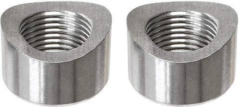 PitVisit Exhaust Weld Bungs Stainless Steel for Standard Size Bosch Style Lambda Wideband Oxygen Sensors Universal Weld-On - Pack of 2 (Angled)