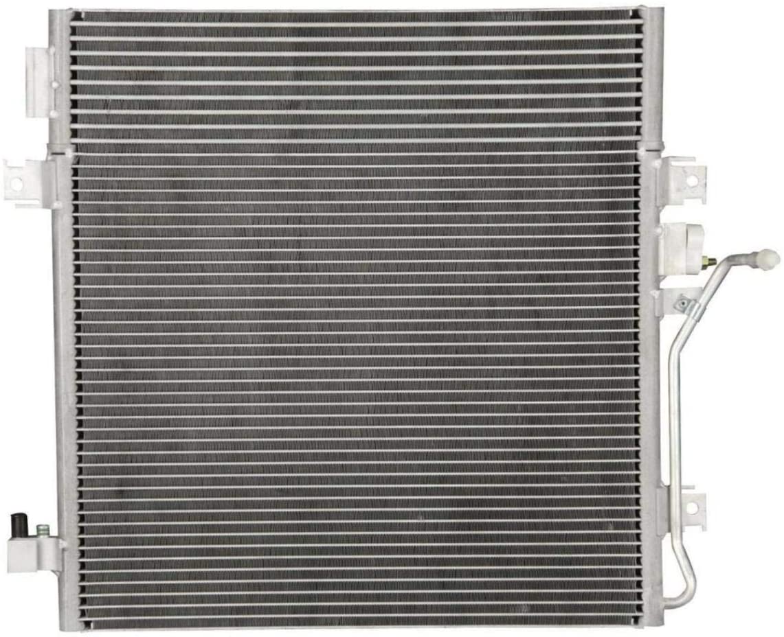 VioletLisa All Aluminum Air Condition Condenser 1 Row Compatible with 2007-2011 Nitro Without Oil Cooler
