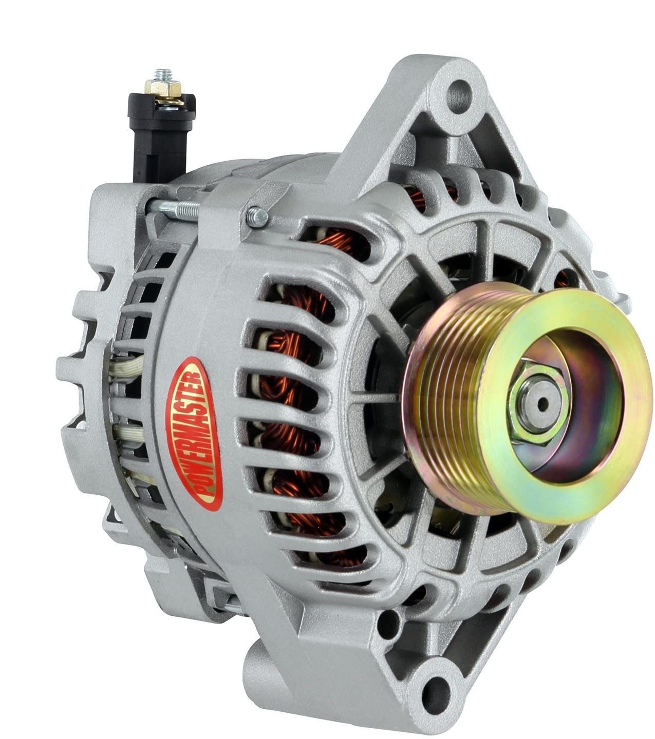 Powermaster 48304 Alternator (Ford 6G Natural 155A 8 grv Pulley Small Frame Str Mtg 4.6L DOHC Mustang/SVT/Cobra 2003-04 I-D-A VR), 1 Pack