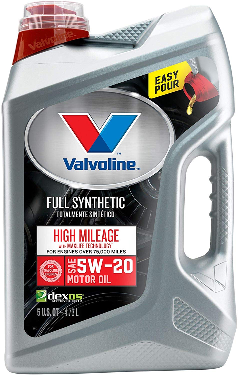 Valvoline Full Synthetic High Mileage with MaxLife Technology SAE 5W-20 Motor Oil 5 QT
