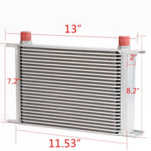 25 Row AN10 Engine Oil Cooler Silver + Filter Adapter Kit + 7" Universal Black Fan