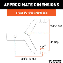 CURT 45458 Commercial Duty Forged Trailer Hitch Ball Mount, Fits 2-1/2-Inch Receiver, 20,000 lbs, 1-1/4-Inch Hole, 4-Inch Drop, 2-1/2-In Rise