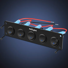 Nilight 5 Gang 3 Pin Rocker Switch Panel Waterproof On-Off Toggle Switches for Car Vehicle Trailer Truck SUV Marine Boat RV Ship 12V/24V 20A,2 Years Warranty