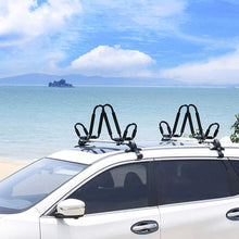 Universal Foldable Kayak Canoe SUP Carrier J Shape Kayak Rack for Canoe SUP, Kayaks, Surfboard and Ski Board Rooftop Mount on SUV, Car and Truck (2pcs)