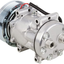 AC Compressor & 152mm 8 Groove A/C Clutch Replaces Sanden SD7H15 4499 4768 w/Dust Cover & 12v Clutch Switch - BuyAutoParts 60-02159NA New
