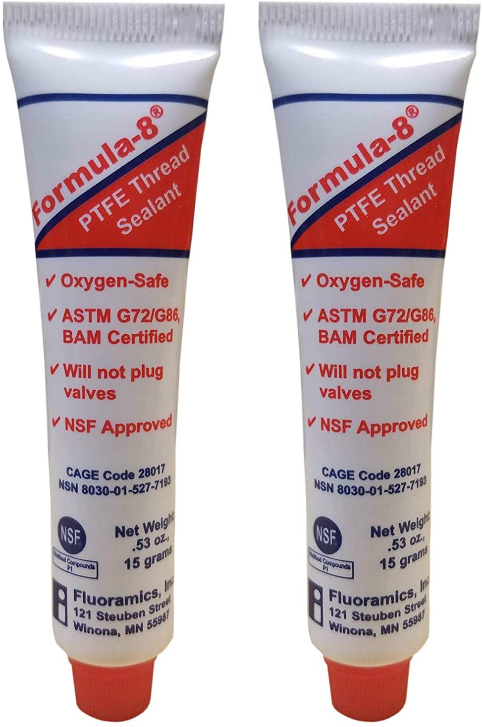 Formula-8 PTFE Thread Sealant 0.53-Ounce Tubes (2 Pack)