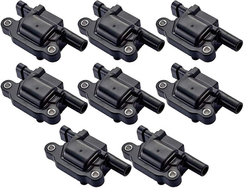 ENA Pack of 8 Ignition Coils Compatible with Cadillac Chevy GMC Pontiac G8 Grand Prix H3 Tahoe Yukon Silverado Impala Trailblazer Avalanche 5.3L 6.0L V8 12611424 12570616 8125706160 D510C