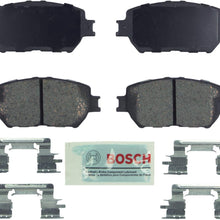 Bosch BE908H Blue Disc Brake Pad Set with Hardware for Lexus: 2006 GS300, 2009-13 IS250 and Toyota: 2002-06 Camry- FRONT