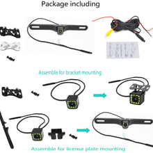 Backup Camera for Car HD 12 LED Wide View Angle 2-in-1 Universal Rear View Reverse Camera 2 Installation Options Removable Guildlines 12V only