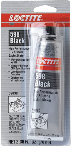 High Performance RTV Silicone Gasket Maker, -75 to 625°F Temp. Range, Full Cure 24 hr, Black - 1 Each