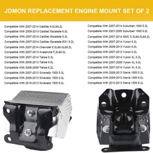JDMON Compatible with Engine Motor Mount with Heat Shield Cadillac GMC Chevy Escalade Silverado Suburban Tahoe Sierra Yukon 2007-2014 2 Set Left and Right Mounts A5365HY Replaces 15854941 15854939