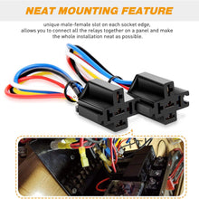GOOACC 6 Pack Automotive Relay Harness Set 5-Pin 30/40A 12V SPDT with Interlocking Relay Socket and Harnesses,2 years Warranty