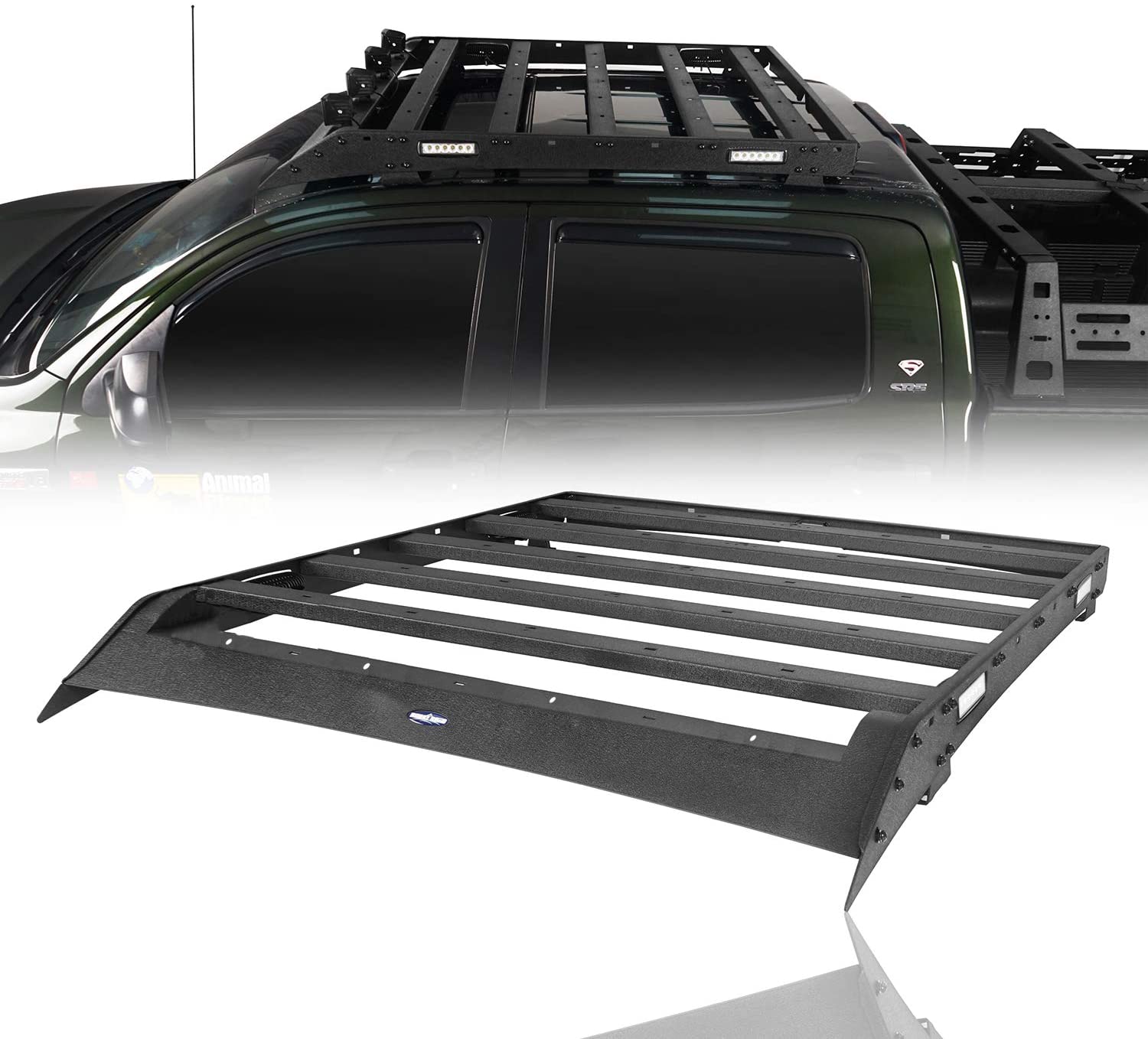 u-Box Tundra Roof Rack, Top Cargo Carrier Basket w/LED Lights for Toyota Tundra 2007-2013 Crewmax 4 Door