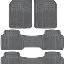 BDK 783-3Row ProLiner Original Heavy Duty 4pc Front & Rear Rubber Floor Mats for Car SUV Van (for 3 Row Vehicles) - All Weather Protection Universal Fit (Black)