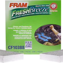 FRAM Fresh Breeze Cabin Air Filter Replacement for Car Passenger Compartment w/ Arm and Hammer Baking Soda, Easy Install, CF11182 for Select Acura and Honda Vehicles