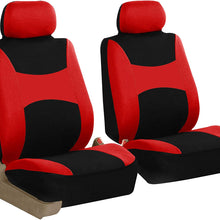 FH Group FB030102 Light & Breezy Purple/Black Cloth Seat Cover Set Airbag & Split Ready- Fit Most Car, Truck, SUV, or Van