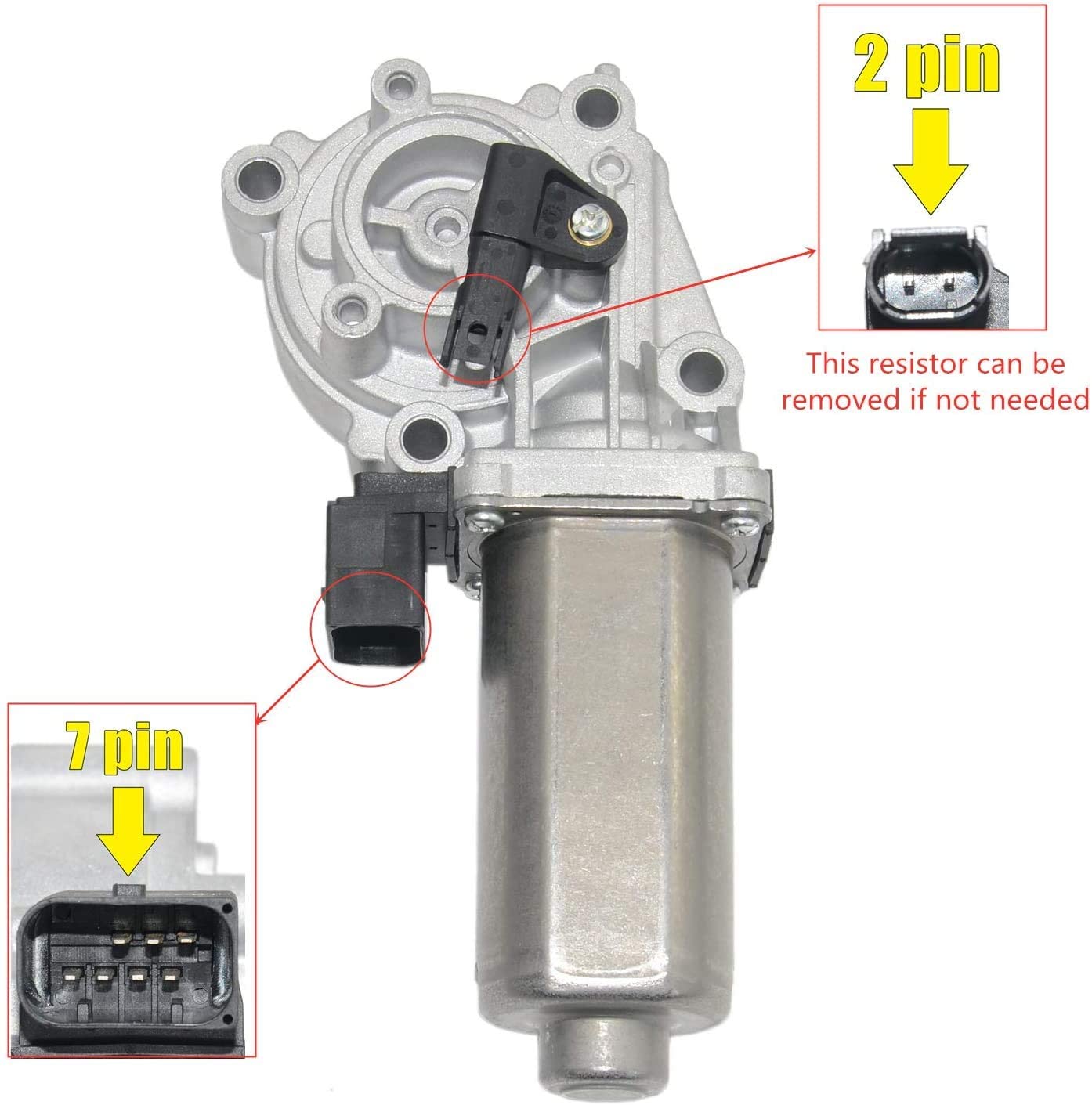 27107566296 4WD Transfer Case Shift Actuator Shift Motor with Resistor for 2003-2010 BM-W E53 X5 E83 X3 ATC400 ATC500 ATC700 27107541782 27103455136 GELUOXI (Transfer Case Motor)