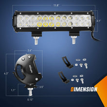 Nilight Led Light Bar 12 Inch 72W Spot Flood Combo With Off Road Wiring Harness, 2 years Warranty