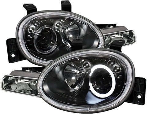Spyder Auto 5017420 Dodge Neon 95-99 / Plymouth Neon 95-99 Projector Headlights - LED Halo - Black - High H1 (Included) - Low H1 (Included)