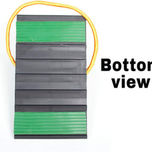 BUNKERWALL Compact Wheel Chock with Rope Handle Pack of 4 (Two Pairs) High Strength Black Plastic - 8.25" by 4.75" by 4.3" BW3484