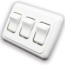 American Technology Components Triple SPST On-Off Switch with Bezel, 12-Volt, for RV, Trailer, Camper (White)