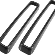 X AUTOHAUX 1 Set Carbon Fiber Pattern Front Grill Grille Inserts Guards Cover Trim for Dodge Challenger 2015-2020