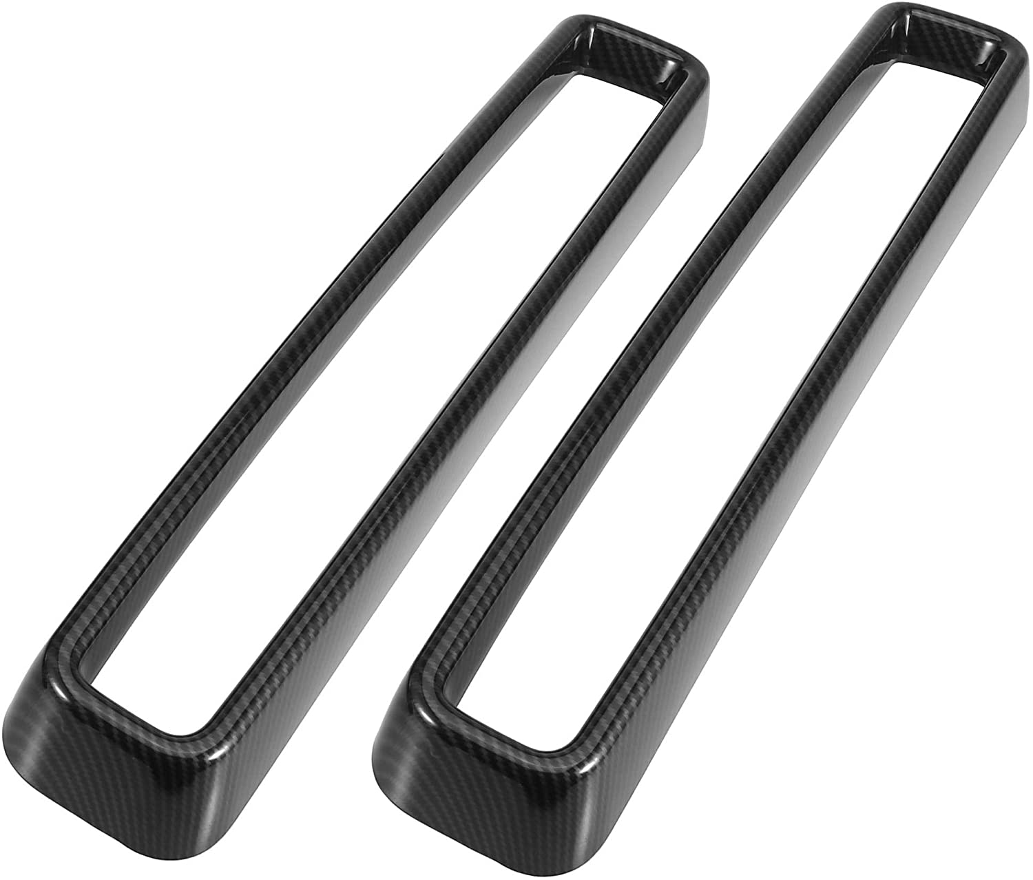 X AUTOHAUX 1 Set Carbon Fiber Pattern Front Grill Grille Inserts Guards Cover Trim for Dodge Challenger 2015-2020