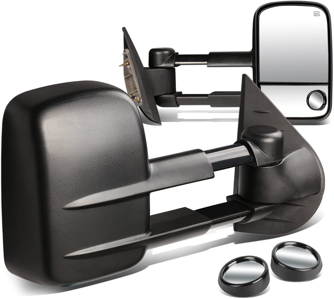 DNA Motoring TWM-003-T111-BK+DM-SY-022 Pair of Towing Side Mirrors + Blind Spot Mirrors