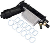 Engine Oil Cooler Filter Adapter w/Sensors & Intake Manifold Gasket Set 3.6L Compatible with 2011 2012 2013 Jeep Wrangler Grand Dodge Grand Caravan Chrysler 200 300 Town & Country Ram 1500 5184294AE